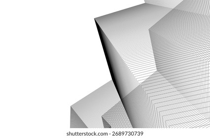 Abstrakte Architektur, Vektorgrafik 3d