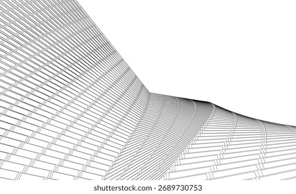 Abstract architecture vector 3d illustration