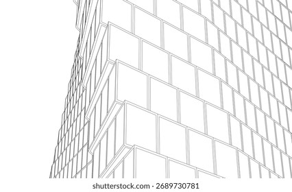Abstract architecture vector 3d illustration