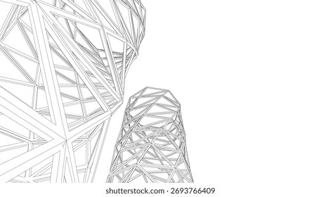 Ilustração abstrata do vetor de arquitetura 3d