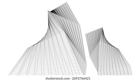 Ilustración 3D de Vector de arquitectura Abstractas