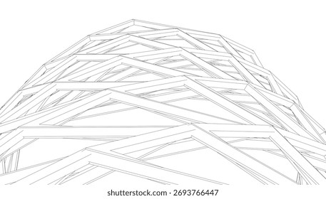 Abstract architecture vector 3d illustration