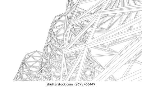 Abstract architecture vector 3d illustration