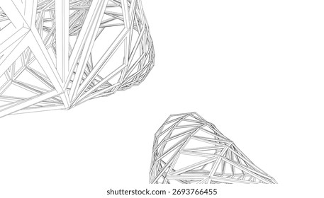 Abstract architecture vector 3d illustration