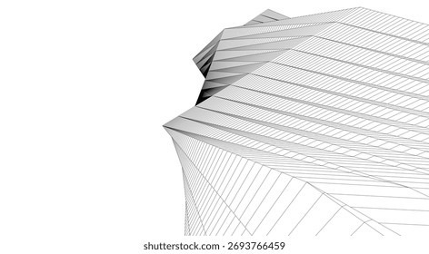 Ilustración 3D de Vector de arquitectura Abstractas