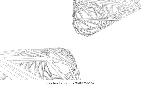 Abstract architecture vector 3d illustration