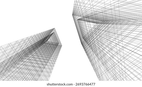 Abstract architecture vector 3d illustration