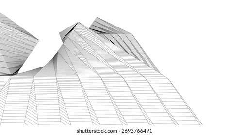 Abstract architecture vector 3d illustration