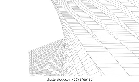 Abstract architecture vector 3d illustration