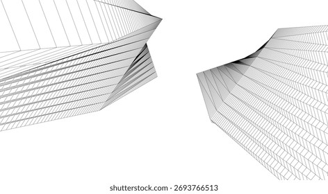Abstract architecture vector 3d illustration