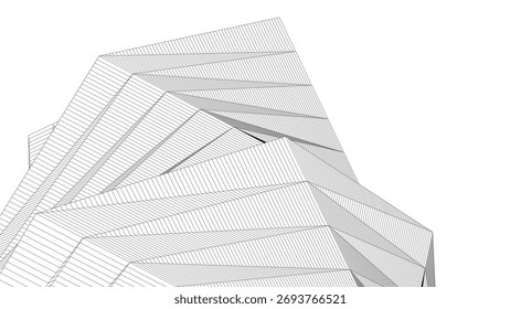 Abstract architecture vector 3d illustration