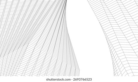 Ilustração abstrata do vetor de arquitetura 3d