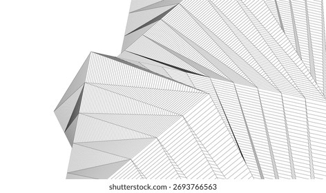 Abstract architecture vector 3d illustration
