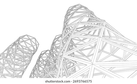 Abstract architecture vector 3d illustration