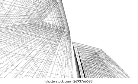 Ilustración 3D de Vector de arquitectura Abstractas