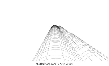 Ilustración 3D de Vector de arquitectura Abstractas