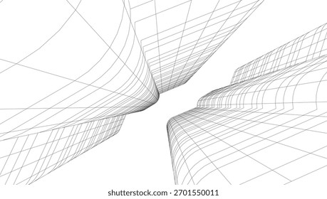Abstrakte Architektur, Vektorgrafik 3d