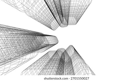 Abstract architecture vector 3d illustration