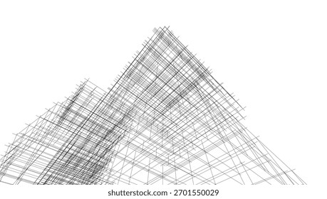 Abstrakte Architektur, Vektorgrafik 3d