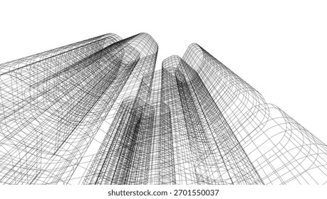 Abstract architecture vector 3d illustration