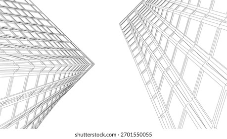 Ilustración 3D de Vector de arquitectura Abstractas