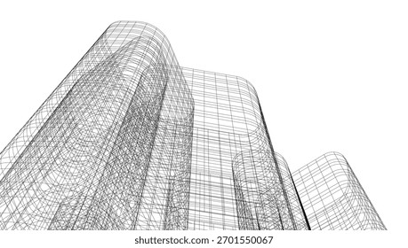 Ilustración 3D de Vector de arquitectura Abstractas