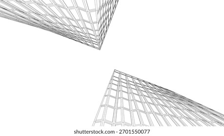 Abstrakte Architektur, Vektorgrafik 3d