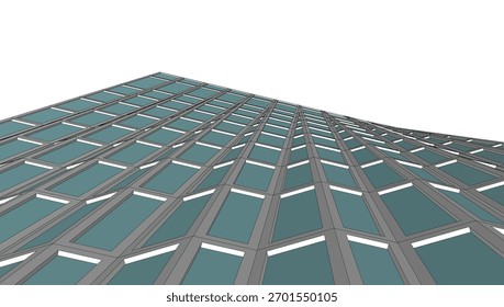Ilustração abstrata do vetor de arquitetura 3d