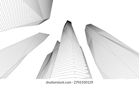 Abstract architecture vector 3d illustration