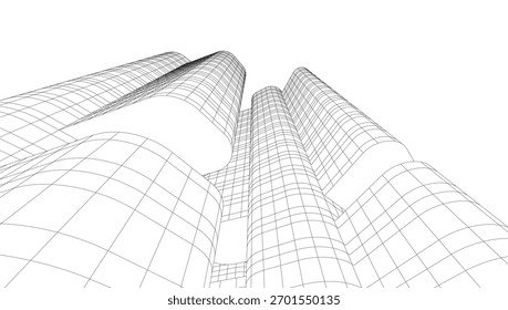 Ilustración 3D de Vector de arquitectura Abstractas