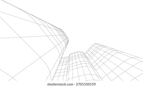 Abstrakte Architektur, Vektorgrafik 3d