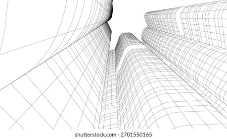Ilustración 3D de Vector de arquitectura Abstractas