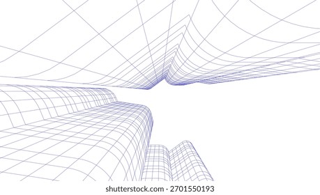 Ilustração abstrata do vetor de arquitetura 3d