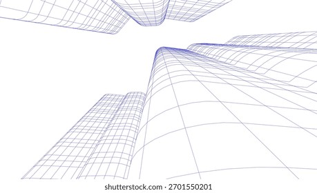 Ilustración 3D de Vector de arquitectura Abstractas
