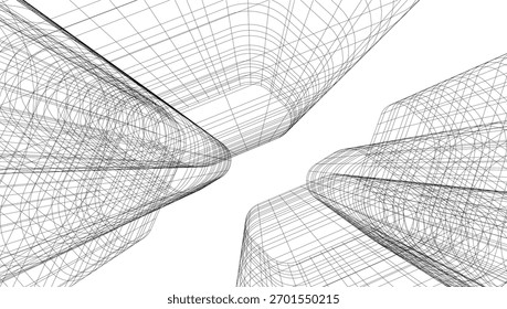 Abstract architecture vector 3d illustration