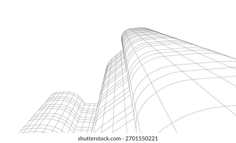 Ilustración 3D de Vector de arquitectura Abstractas