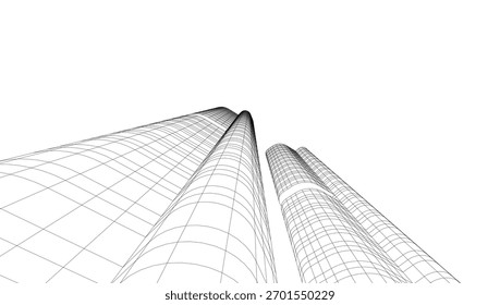 Abstract architecture vector 3d illustration