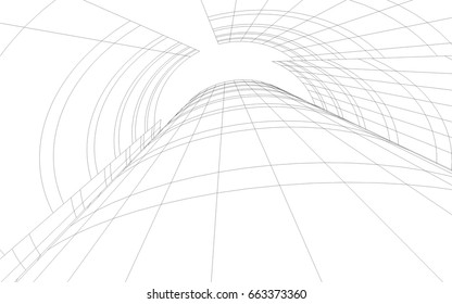 abstract architecture vector 3d illustration