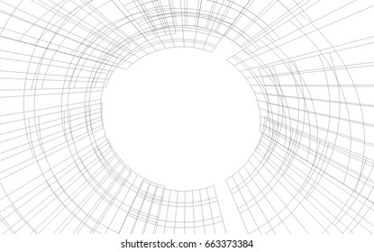 abstract architecture vector 3d illustration