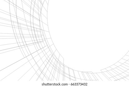 abstract architecture vector 3d illustration