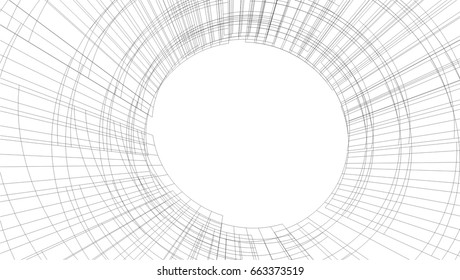 abstract architecture vector 3d illustration