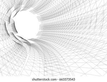 abstract architecture vector 3d illustration