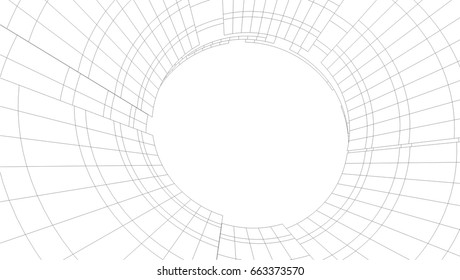 abstract architecture vector 3d illustration