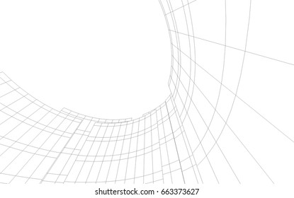 abstract architecture vector 3d illustration
