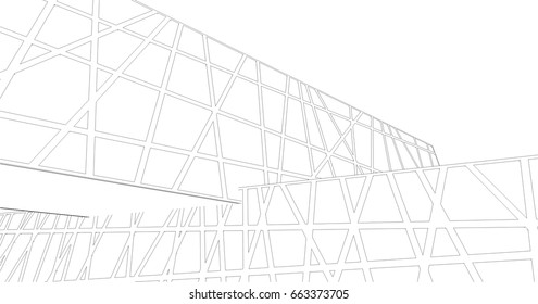 abstract architecture vector 3d illustration