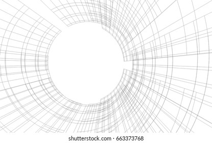 abstract architecture vector 3d illustration