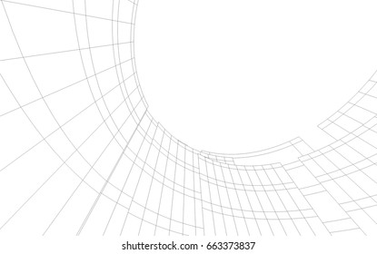 abstract architecture vector 3d illustration