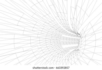 abstract architecture vector 3d illustration