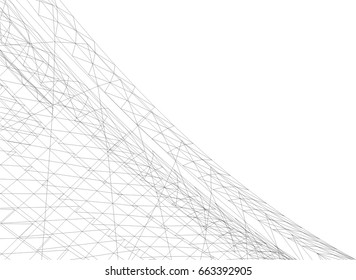 abstract architecture vector 3d illustration