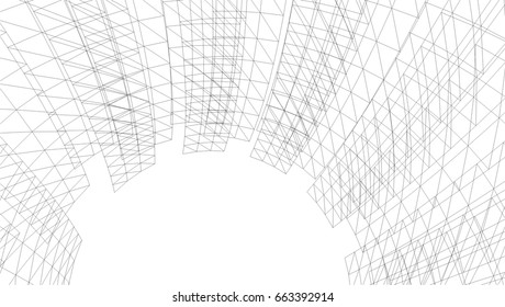 abstract architecture vector 3d illustration